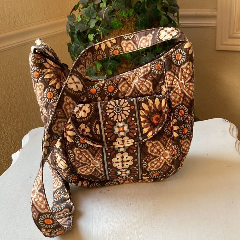 Vera Bradley Brown and Orange Crossbody Bag
